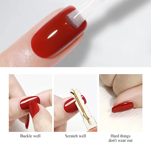 Vista 5 de Imtiti Esmalte de uñas de gel transparente que no se limpia – Esmalte de uñas de gel transparente de alto brillo, larga duración y resistente al