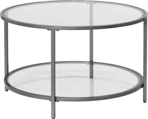 Vista 9 de Camber Elite - Juego de mesa auxiliar redonda de metal y vidrio, 35 pulgadas