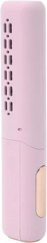 Vista 5 de Mini alisador de pelo recargable inalámbrico, cepillo de peine portátil con 3 temperaturas ajustables para todo tipo de cabello (caqui)