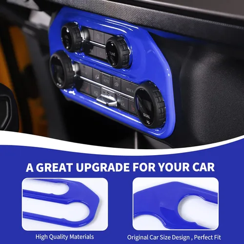 Vista 7 de RAZPOY para Bronco Cubierta del Panel del Interruptor de Aire Acondicionado, Moldura del Botón A/C de la Consola Central Compatible con Accesorios