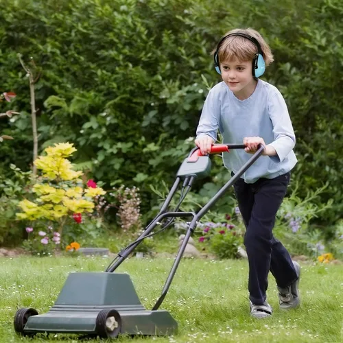 Vista 4 de Auriculares con cancelación de ruido para niños con autismo y necesidades sensoriales, orejeras ajustables para bebés, niños pequeños y niños Azul