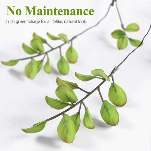 Vista 8 de Sherika 4 ramas de ficus artificiales, tallos de eucalipto sintético para jarrón, tallos de vegetación falsa de 47.2 pulgadas, planta artificial