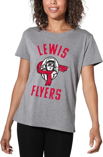 Vista 257 de Colección oficial de camisetas sueltas con logotipo desgastado grande universitario para mujer, jaspeado atlético