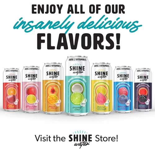 Vista 5 de ShineWater - Bebidas de Electrolitos de Coco y Lima con Vitamina D, Paquete de 12, Agua Saborizada Sin Azúcar con Magnesio, Zinc y Antioxidantes