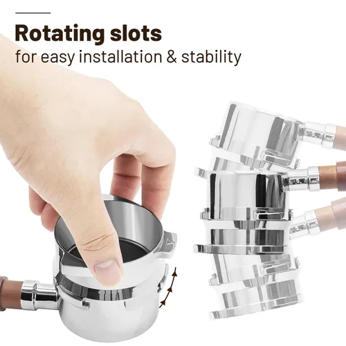 Vista 7 de Embudo dosificador de acero inoxidable de 2.126 in para portafiltros espresso