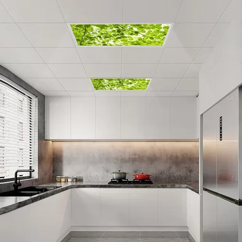 Vista 5 de 2 cubiertas de luz fluorescente para luces de techo, cubiertas magnéticas de luz de hojas de primavera con 10 imanes, filtros de luz fluorescentes