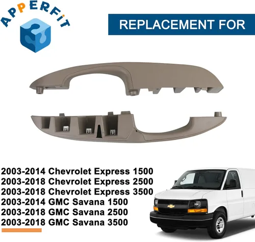Vista 3 de APPERFiT Tirador de Puerta Interior (Beige/Neutro) Compatible con 2003-2018 Chevrolet Chevy Express GMC Savana Van 1500 2500 3500 Lado Izquierdo