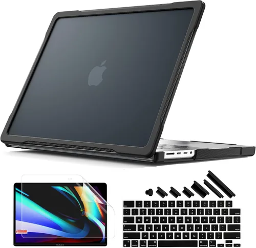 Vista 14 de Batianda Funda resistente para MacBook Pro de 14 pulgadas 2026 2025 M5 M4 M3 M2 Pro/Max Chip, soporte plegable ergonómico