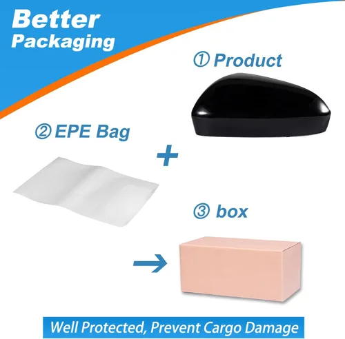 Vista 4 de Cubierta protectora para espejo retrovisor de puerta para espejos exteriores para Ford Fusion 2013-2018 (solo para versión norteamericana).