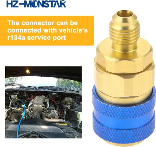 Vista 4 de AC R134A - Kit de recarga de freón para refrigerador que incluye R134a Piercing Autosellante, válvulas de perforación de bala BPV31, adaptador