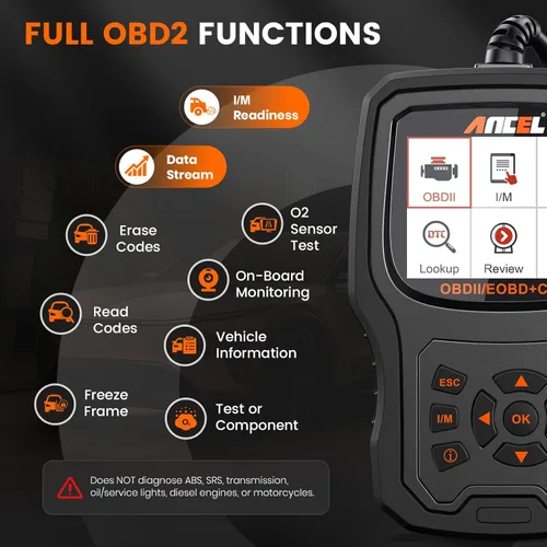 Vista 5 de ANCEL AD530 - Escáner OBD2 para automóvil, lector de código de diagnóstico con definición de código mejorada y gráficos de estado de la batería