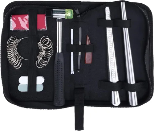 Vista 10 de Artilife Herramienta de medición de anillo, mandril de anillo de acero para hacer anillos, mandril medidor de anillo, herramienta de medición