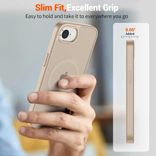 Vista 1044 de SUPFINE - Funda magnética para iPhone 13 Pro Max (compatible con MagSafe), (protección contra caídas de grado militar de 10 pies), delgada, Negro