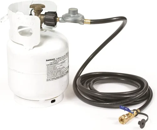 Vista 13 de Camco Low Pressure Gas Regulator Rated at 70,000 BTUs Per Hour Includes 8-Foot Hose Great for Camping, RVing, Grilling, and More (57704)