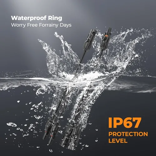 Vista 58 de Conector de panel solar 2 a 1 Divisor de panel solar de rama en Y de 2 vías, 1000 V, FMM+MFF, rama Y, conectores paralelos para conexión paralela