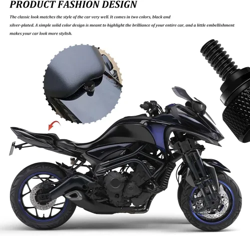 Vista 4 de Zufoty - Tornillo de asiento trasero cromado, tornillo de asiento de acero inoxidable de montaje rápido 1/4"-20 para Harley Davidson Touring