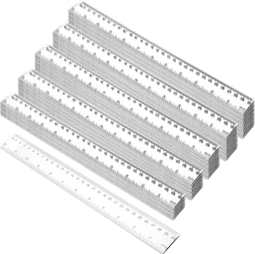 Vista 7 de Zonon 60 reglas métricas rectas flexibles de plástico transparente de 12 pulgadas con centímetros y pulgadas, herramienta de medición de dibujo
