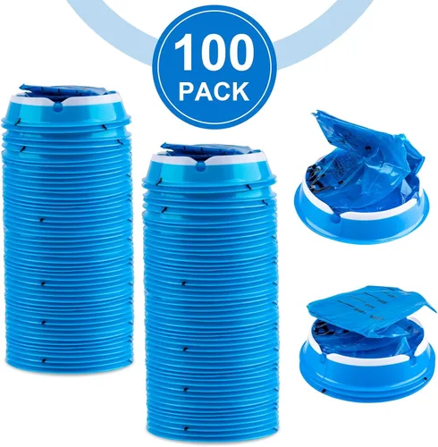 Vista 8 de Paquete de 40 bolsas de vómito desechables, resistentes a fugas, bolsa portátil azul para vómitos, 33.8 fl oz Emesis Vomit, vómito para vómito