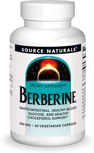 Source Naturals Cápsula Vegetal de Berberina, para Apoyo Gastrointestinal* - 30 Cápsulas Vegetarianas