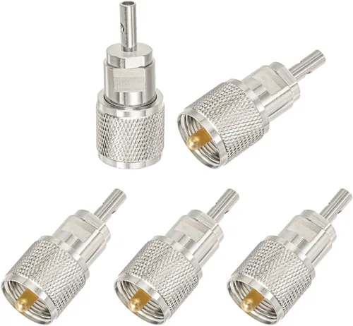 Vista 5 de Superbat SO 239 Conectores SO239 UHF hembra Jack RF Conector coaxial 4 agujeros brida montaje chasis soldadura recta para LMR-400 cable coaxial 2