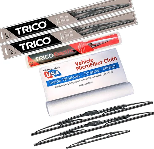 Vista 11 de Juego de 2 limpiaparabrisas para Chrysler 300 Driver/Pass Trico 1970 Driver/Pass Trico, juego de 2 unidades con paño interior de microfibra
