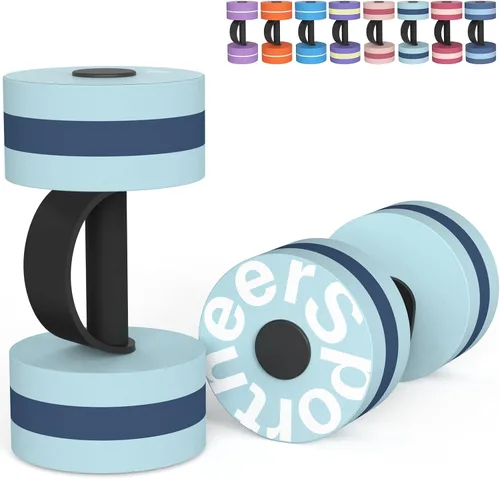 Sportneer Pesas de Agua Mancuernas de Ejercicio Acuático Mancuernas de Agua Aeróbicos Entrenamientos Juego de 2 Pesas de Piscina de Espuma EVA Juego