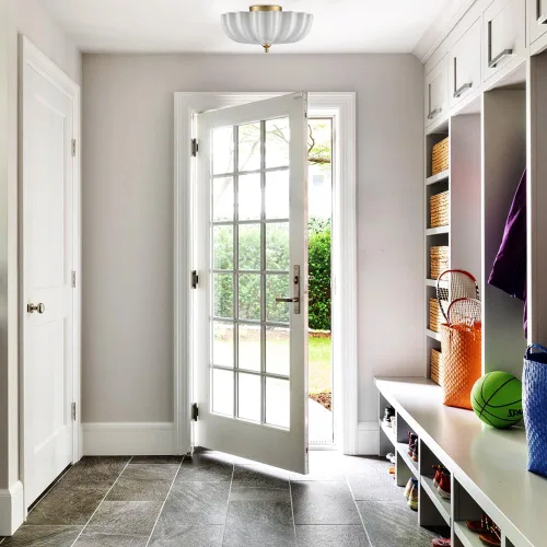 Vista 7 de Lámpara de techo dorada de latón para dormitorio, luz de techo empotrada, lámpara de techo moderna dorada para entrada, baño, sala de estar