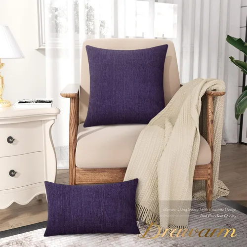 Vista 178 de BRAWARM Fundas de almohada 40x40 cm - Paquete de 2 fundas de almohada de chenilla negra, fundas de almohada de chenilla suave teñida sólida