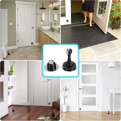 Vista 2 de Sumnacon Tope magnético para puerta, soporte de tope de puerta de acero inoxidable resistente viene con 4 piezas de cinta adhesiva de doble cara 3M
