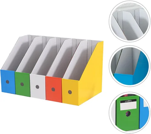 Vista 8 de Alipis Student File Organizer Rack with Classified Storage Compartments Desktop Document Holder for Office and Study Paper Book Stand with Note