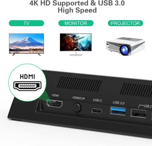 Vista 4 de RuntoGOL Estación de acoplamiento de TV para interruptor, interruptor portátil OLED Dock Station compatible con salida HDMI 4K, reemplazo para base