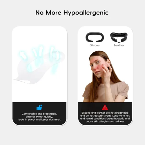 Vista 5 de for Oculus Quest 3S32 Sweat Guard, Disposable VR Face Cover for Meta Quest 3S32 Headset, 60pcs VR Face Mask with Strong Absorbing Sweat