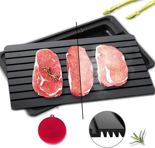 Bandeja de descongelación para carne congelada rápida y segura - Bandeja de descongelación para carne congelada con goteo - Calefacción natural,