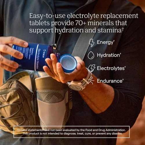 Vista 2 de Trace Minerals Electrolyte Stamina - Suplemento diario de hidratación para el equilibrio de electrolitos - Apoyo energético - Espectro completo
