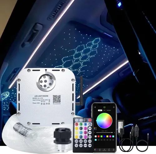 Vista 12 de Kit de luz de fibra óptica RGBW con sensor de sonido de 32 W