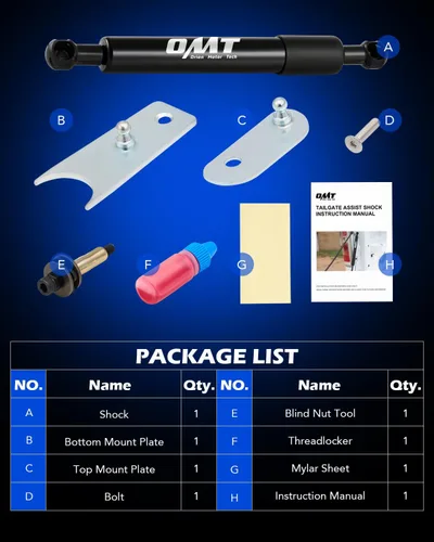 Vista 5 de Orion Motor Tech Compatible con asistencia para puerta trasera de camioneta Silverado Sierra Pickup 07-19, asistencia para elevación de puerta