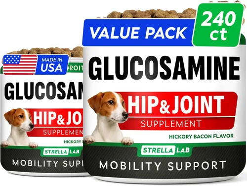 Vista 10 de STRELLALAB Glucosamina líquida para perros con colágeno (16 oz) – Suplemento totalmente natural para cadera y articulaciones, glucosamina