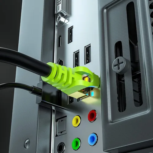 Vista 5 de Cable Ethernet Cat 7 para exteriores, 30 pies, 26 AWG, cable de red Cat7, cable de conexión RJ45, velocidad de transmisión 10 Gbps, ancho de banda