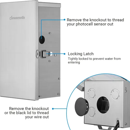 Vista 4 de DEWENWILS Transformador de bajo voltaje de múltiples tomas de 300W, 120V CA a 12V/13V/14V/15V CA, escudo de acero inoxidable, transformador