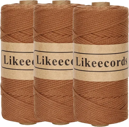 Vista 47 de Likeecords 100% Hilo de Ganchillo de Algodón Cordón de Bolsa de 2mm 170m Cordón de Macramé de 2mm Hilo de Crochet Cuerda de Macramé Regalo para Verde