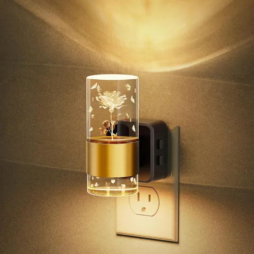 Vista 17 de JandCase Luces nocturnas enchufables a la pared, luces nocturnas LED de luz suave de 3000K, brillo ajustable de 0-100LM, luz nocturna enchufable