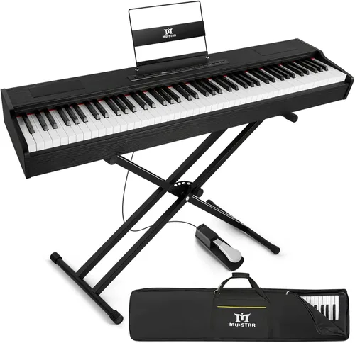 Piano digital MUSTAR 88 teclas teclado pesado con acción de martillo, MDP-1200 teclado pesado con soporte, teclado de piano eléctrico de tamaño