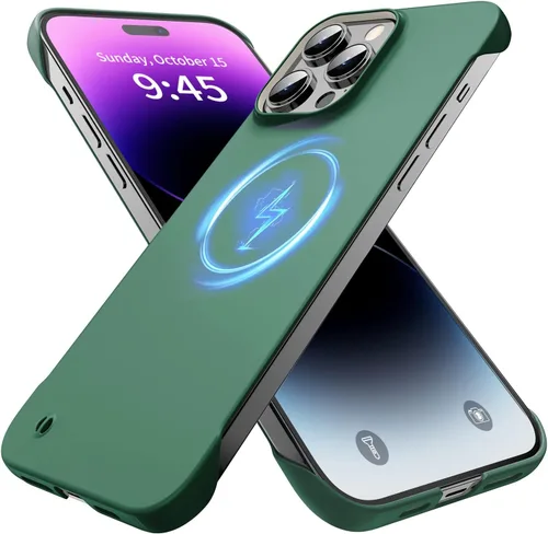 Vista 9 de GRECAZO Funda magnética delgada para iPhone 13 Pro Max funda de teléfono de 6.7 pulgadas (2021), ultrafina, ligera, duradera, sin marco, mate