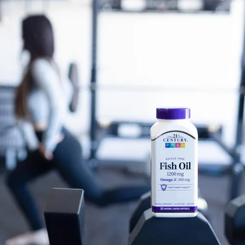 Vista 4 de 21st Century Aceite de pescado 1200 mg cápsulas blandas con revestimiento entérico, 90