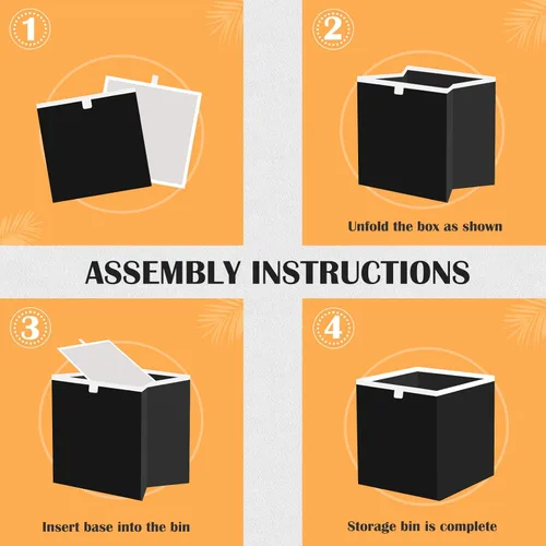 Vista 8 de linqin Cesta de almacenamiento rectangular con estampado de vaca escocesa, contenedores de almacenamiento plegables abiertos, organizador