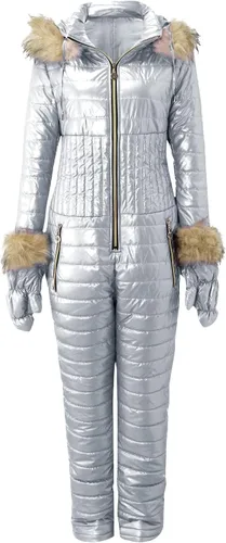 Vista 6 de JUNGE Traje de esquí para mujer, traje de invierno para deportes de nieve al aire libre, overol con capucha y cuello con capucha, ajuste delgado