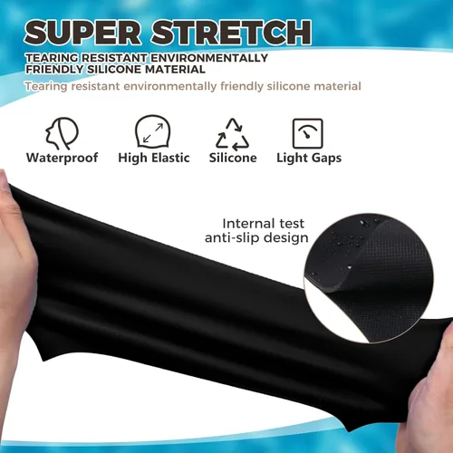 Vista 7 de Gorra de natación extragrande – gorro de natación para cabello largo, rastas, cabello ondulado, extensiones de cabello, trenzas, rizos y afros