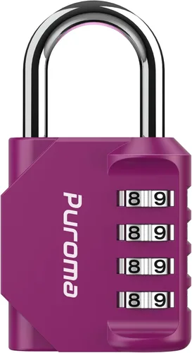Vista 20 de Puroma - Candado impermeable de combinación de 4 dígitos, para intemperie, para casillero escolar o deportivo, valla, caja de herramientas, puerta