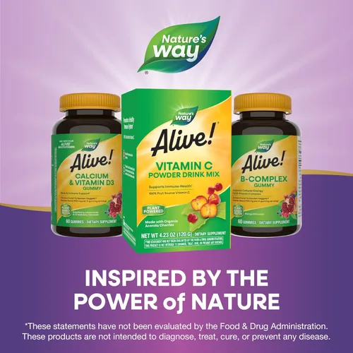 Vista 7 de Nature's Way Alive! Mezcla de bebida en polvo de vitamina C de Acerola orgánica, 4.23 oz.