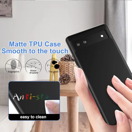 Vista 7 de Foluu Funda de silicona para Google Pixel 6A, Pixel 6A, funda protectora de goma de gel líquido con forro de microfibra suave, carcasa rígida